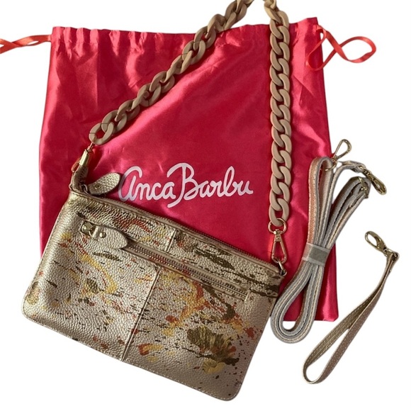 Handbags - Anca Barbu original hand painted purse, clutch Crossbody. NWOTNever used. A FIND